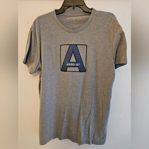 Aeropostale Gray Tee with Navy Logo